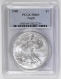 2002 American Silver Eagle 1oz. (PCGS) MS69