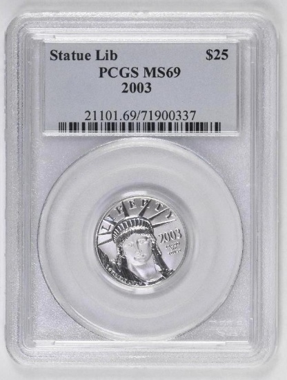 2003 $25 American Eagle 1/4oz. .9995 Fine Platinum (PCGS) MS69