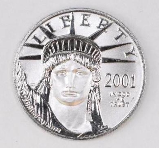 2001 $50 American Eagle 1/2oz. .9995 Fine Platinum