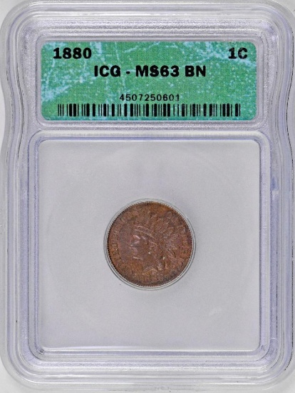 1880 Indian Head Cent (ICG) MS63BN