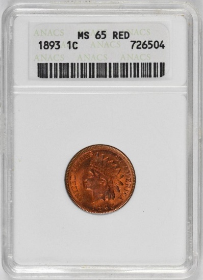 1893 Indian Head Cent (ANACS) MS65RD
