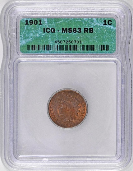 1901 Indian Head Cent (ICG) MS63RB