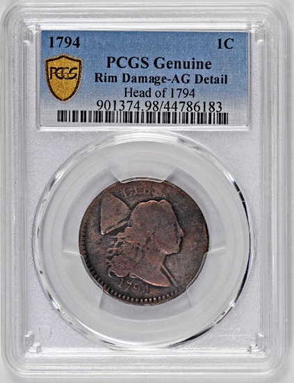 1794 Liberty Cap Large Cent Head of 1794 (PCGS) AG details