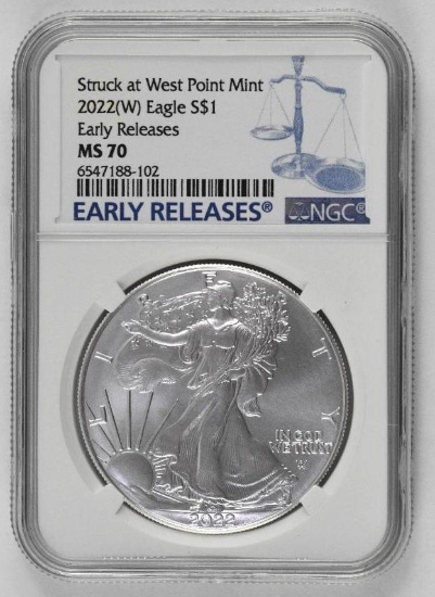 2022 W American Silver Eagle 1oz. (NGC) MS70