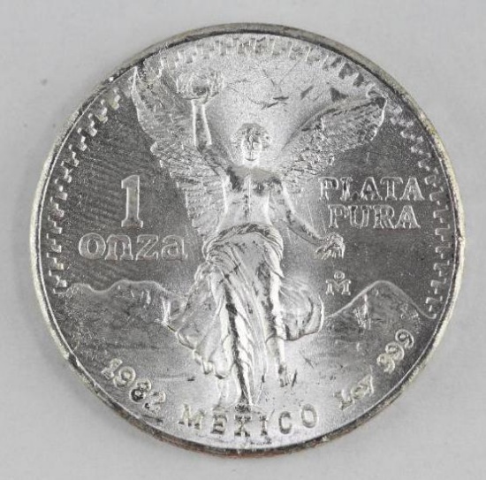 1982 Mexico ESTADOS UNIDOS MEXICANOS Onza 1oz. Silver