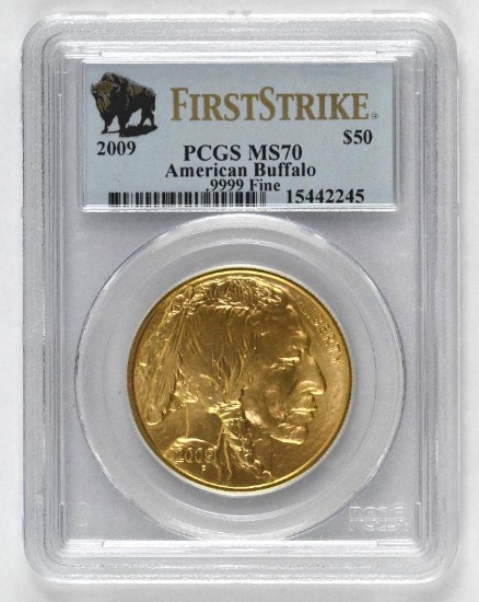 2009 $50 American Gold Buffalo 1oz. .9999 Fine (PCGS) MS70 First Strike