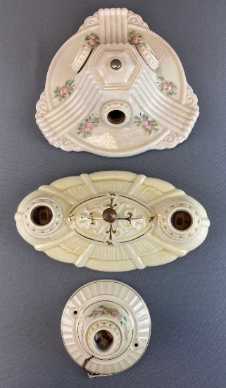 Group of 3 Porcelain Wall Sconces