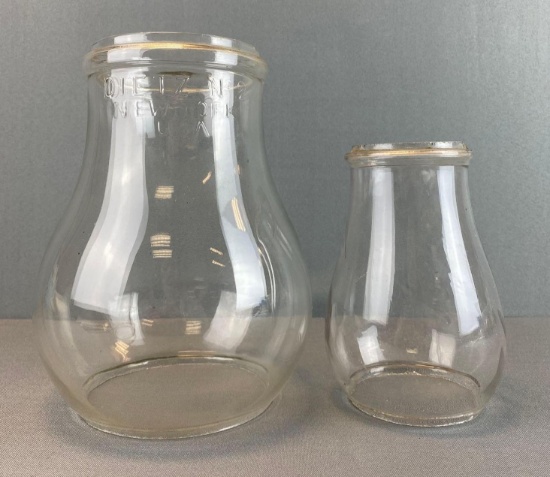 2 Clear Glass Lantern Globes