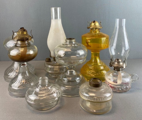 Group of Glass Oil Lamps