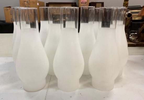 Group of 12 Frosted Glass Chimneys