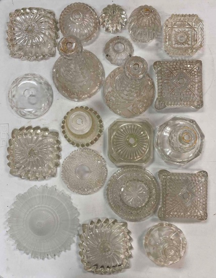 Group of Glass Oil Lamp Bases