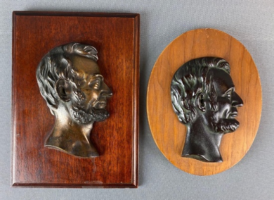 Group of 2 Abraham Lincoln Silhouette Plaques