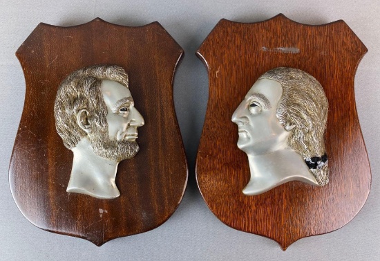 Group of 2 President Silhouette Plaques