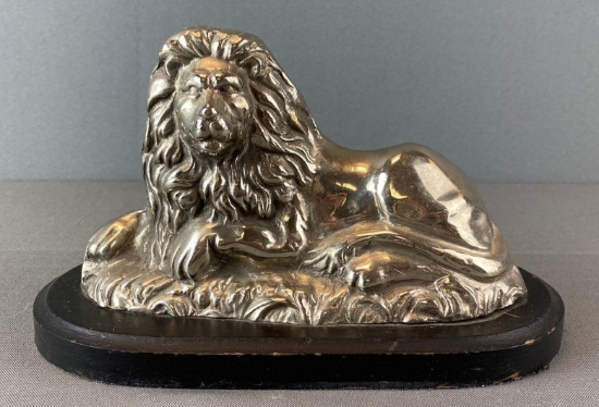 Nickel Plated Lion Statue