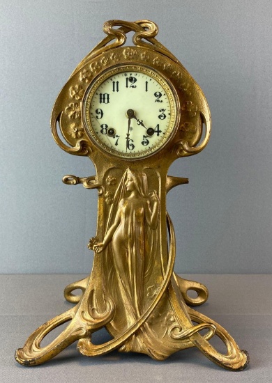 Large Ansonia Art Nouveau Ophelia Clock
