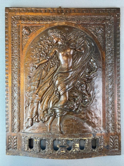 Amazing Art Nouveau Cast Iron Fireplace Door