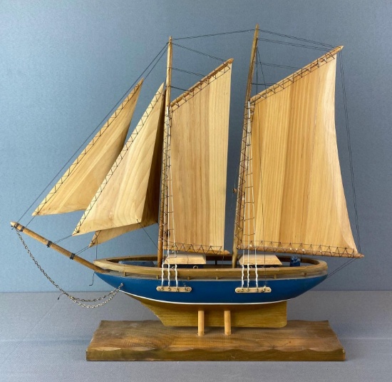 American Schooner Wood Model Ship