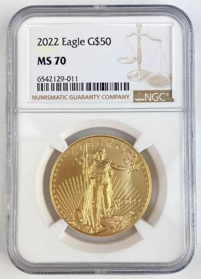 2022 $50 American Eagle 1oz. .999 Fine Gold (NGC) MS70