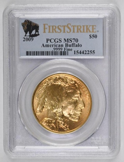 2009 $50 American Buffalo 1oz. .9999 Fine Gold (PCGS) MS70 First Strike
