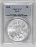 2004 American Silver Eagle 1oz. (PCGS) MS69