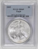 2005 American Silver Eagle 1oz (PCGS) MS69