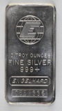 Engelhard E Logo Cast Vertical 10oz. .999 Fine Silver Ingot/Bar