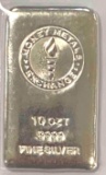 Money Metals Exchange 10oz .9999 Fine Silver Bar in Plastic