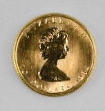 1984 $10 Canada Maple Leaf 1/4oz. .9999 Fine Gold