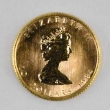 1984 $10 Canada Maple Leaf 1/4oz. .9999 Fine Gold