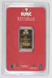 Republic Metals Corporation (RMC) 5 Grams .9999 Fine Gold