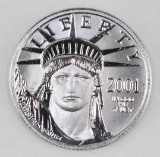 2001 $25 American Eagle 1/4oz. .9995 Fine Platinum