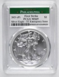2021 P American Silver Eagle 1oz. - T1 Emergency Issue (PCGS) MS69