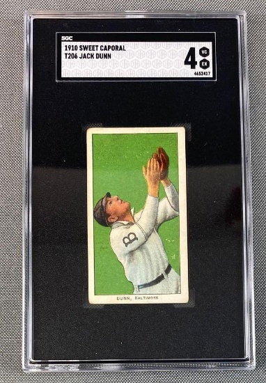 1910 T206 Jack Dunn Sweet Caporal Green Background SGC 4