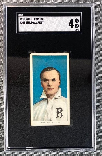 1910 T206 Bill Malarkey Sweet Caporal SGC 4