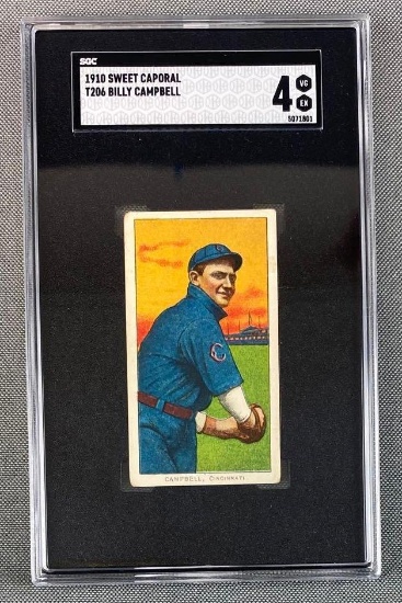 1910 T206 Billy Campbell Sweet Caporal SGC 4