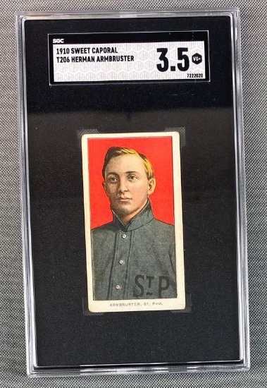 1910 T206 Herman Armbruster Sweet Caporal SGC 3.5