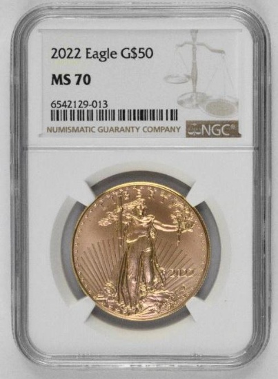 2022 $50 American Eagle 1oz. Fine Gold (NGC) MS70