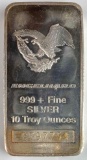 Engelhard Eagle Cast Vertical 10oz. .999 Fine Silver Ingot/Bar