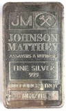 Johnson Matthey 100oz. .999 Fine Silver Ingot/Bar