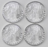 Group of (4) Liberty & Unity High Relief Micro-Engraved 1oz. .999 Fine Silver Rounds