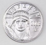 2001 $25 American Eagle 1/4oz. .9995 Fine Platinum