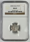 2008 $10 American Eagle 1/10thoz. .9995 Fine Platinum (NGC) MS69