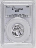 2003 $25 American Eagle 1/4oz. .9995 Fine Platinum (PCGS) MS69