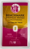 Benchmark Metals 1/4 grain .999 fine gold in plastic