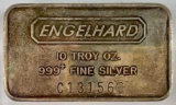 Engelhard Early Cast Horizontal 10oz. .999 Fine Silver Ingot/Bar