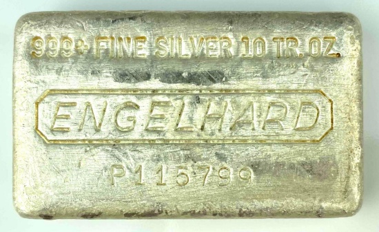 Engelhard Early Poured Waffleback Loaf 10oz. .999 Fine Silver Ingot/Bar