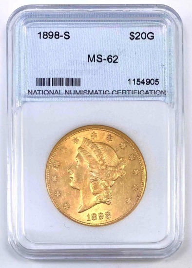 1898 S Coronet Head US $20 Gold