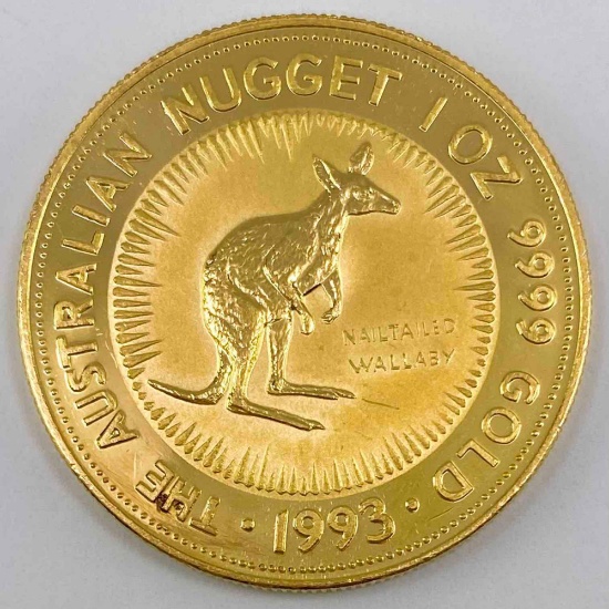 RARE 1993 $100 Perth Mint Australian Gold Nugget 1 oz .9999 fine Gold Queen Elizabeth