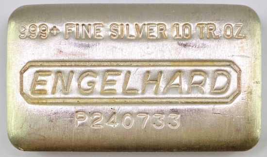 Engelhard Early Poured Loaf 10oz. .999 Fine Silver Ingot/Bar