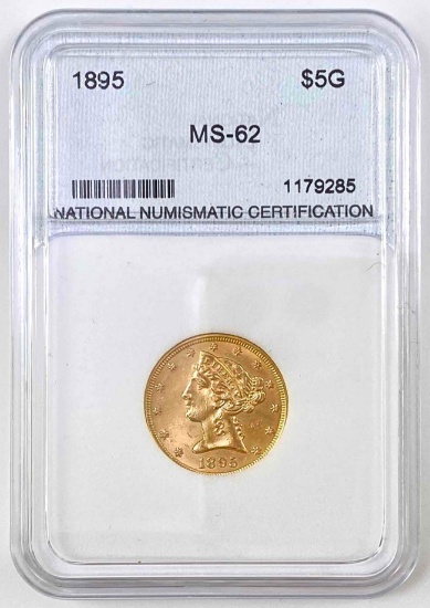 1895 Coronet Head US $5 Gold